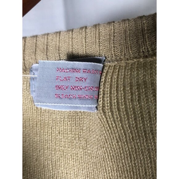 Vintage JC Penny’s Sweater With Embroidered Raccoon & Mouse Design Beige V-Neck - Picture 8 of 14